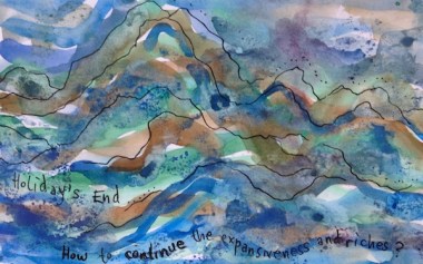 How to continue that spacious holiday feeling? Sally Swain mini artelogue journal