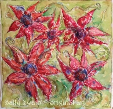 bricolage tissue watercolour painting