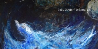 bird moon art Sally Swain