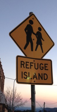 Refuge Island Katoomba sign