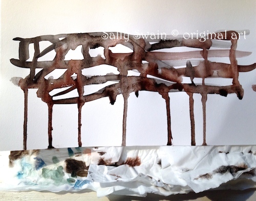 black paint tears art