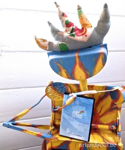 sun goddess radiator fabric sculpture