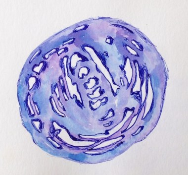 watercolour and pen Zen circle