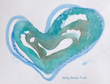watercolour heart art